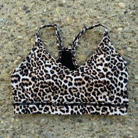 ZYIA Active Sports Bra Womens XS Tan Brown Brilliant Mesh Leopard Cheetah Print - Picture 3 of 12